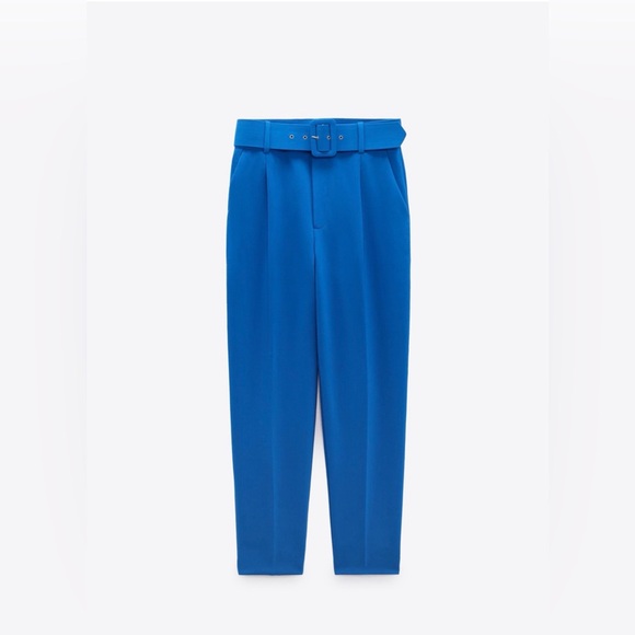Zara Pants - Zara PANTS WITH FABRIC-COVERED BELT